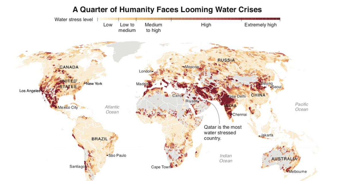 Ressources naturelles. La carte de la pénurie d’eau qui menace un quart de l’humanité